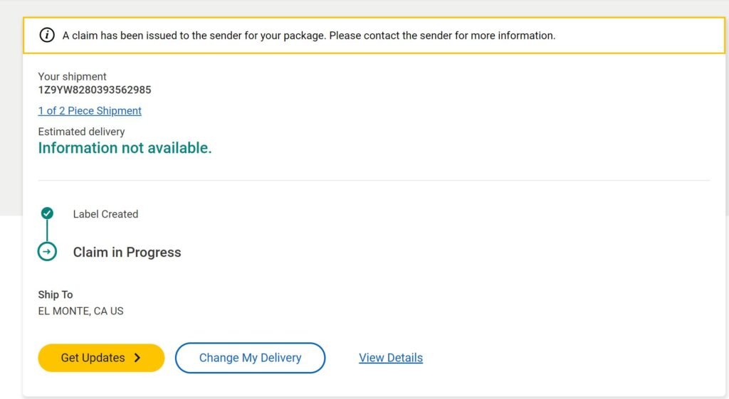 reivindicação em andamento